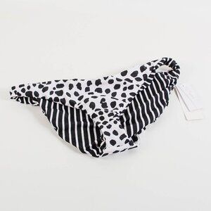 NWT Raisins Lowrider Reversible Swim Bottoms - Cheetah/Stripe - Large